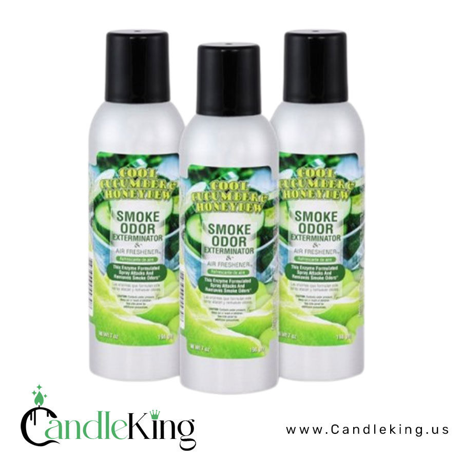 Smoke-Odor-Exterminator-198-gm-7-oz-Large-Spray-Cool-cucumber-Honeydew-Melon-Set-of-Three-Cans